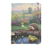Leather Passport and Vaccine Card Wallet Combo Travel Passport Wallet Passport Holder for Men and Women Waterproof, Flower Field Animals, One Size, Modern
