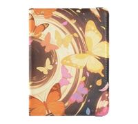 Leather Passport and Vaccine Card Wallet Combo Travel Passport Wallet Passport Holder for Men and Women Waterproof, Butterfly Swirl Art, One Size, Modern