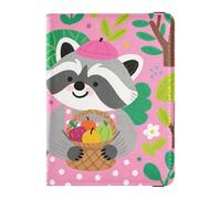 Leather Passport and Vaccine Card Wallet Combo Travel Passport Wallet Passport Holder for Men and Women Waterproof, Raccoon Garden Repeat, One Size, Modern