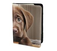 Leather Passport Holder Cover Case a cute Labrador Dog Print Eco-Friendly Genuine Leather Travel Essentials