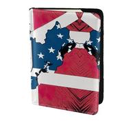 Leather Passport Holder Cover Case Abstract Pennsylvania State Flag MAP Print Eco-Friendly Genuine Leather Travel Essentials