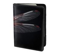 Leather Passport Holder Cover Case Abstract Red Dragonfly2 Print Eco-Friendly Genuine Leather Travel Essentials