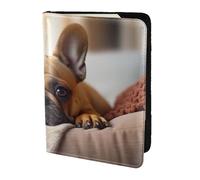 Leather Passport Holder Cover Case animal dog french bulldog1 Print Eco-Friendly Genuine Leather Travel Essentials