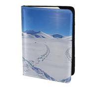 Leather Passport Holder Cover Case Arctic Landscape Alaska Mountains Scenery Print Eco-Friendly Genuine Leather Travel Essentials
