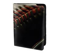 Leather Passport Holder Cover Case Baseball Lace Close Up3 Print Eco-Friendly Genuine Leather Travel Essentials