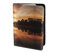 Leather Passport Holder Cover Case Beautiful dusk Print Eco-Friendly Genuine Leather Travel Essentials