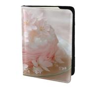 Leather Passport Holder Cover Case Beautiful flower cake Print Eco-Friendly Genuine Leather Travel Essentials