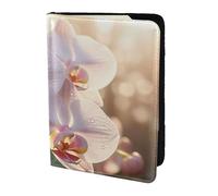Leather Passport Holder Cover Case Beautiful Orchid2 Print Eco-Friendly Genuine Leather Travel Essentials