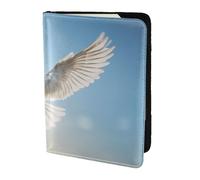 Leather Passport Holder Cover Case Bird Love Heart Art1 Print Eco-Friendly Genuine Leather Travel Essentials