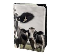 Leather Passport Holder Cover Case Black And White Cow2 Print Eco-Friendly Genuine Leather Travel Essentials