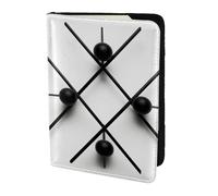 Leather Passport Holder Cover Case black geometric2 Print Eco-Friendly Genuine Leather Travel Essentials