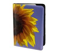 Leather Passport Holder Cover Case Bloom Sunflower Print Eco-Friendly Genuine Leather Travel Essentials