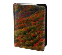 Leather Passport Holder Cover Case Blue Ridge Parkway Mountains Print Eco-Friendly Genuine Leather Travel Essentials