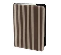 Leather Passport Holder Cover Case Brown Strip Print Eco-Friendly Genuine Leather Travel Essentials
