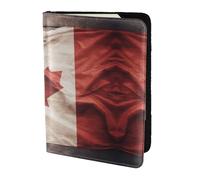 Leather Passport Holder Cover Case Canada Flag Print Eco-Friendly Genuine Leather Travel Essentials