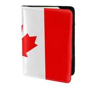 Leather Passport Holder Cover Case Canadian flag Print Eco-Friendly Genuine Leather Travel Essentials