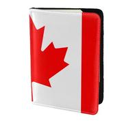 Leather Passport Holder Cover Case Canadian flag Print Eco-Friendly Genuine Leather Travel Essentials