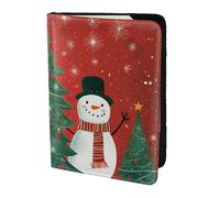 Leather Passport Holder Cover Case Christmas Holiday Print Eco-Friendly Genuine Leather Travel Essentials