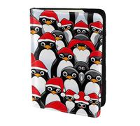 Leather Passport Holder Cover Case Christmas Penguins Print Eco-Friendly Genuine Leather Travel Essentials
