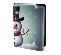 Leather Passport Holder Cover Case Christmas Snowman Print Eco-Friendly Genuine Leather Travel Essentials