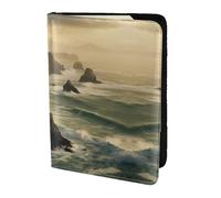 Leather Passport Holder Cover Case Coast Kauai Mountain Cliff Print Eco-Friendly Genuine Leather Travel Essentials