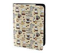 Leather Passport Holder Cover Case Coffee and Sweets Sugar Print Eco-Friendly Genuine Leather Travel Essentials