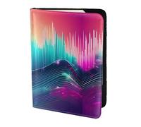 Leather Passport Holder Cover Case Cool Music sound wave Print Eco-Friendly Genuine Leather Travel Essentials