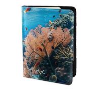 Leather Passport Holder Cover Case Coral Reef Print Eco-Friendly Genuine Leather Travel Essentials