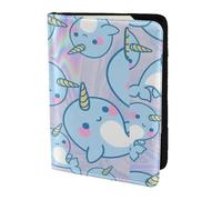 Leather Passport Holder Cover Case Cute fish Print Eco-Friendly Genuine Leather Travel Essentials