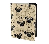 Leather Passport Holder Cover Case Cute Pug Dog Print Eco-Friendly Genuine Leather Travel Essentials