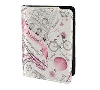 Leather Passport Holder Cover Case Dog and Paris Towe Print Eco-Friendly Genuine Leather Travel Essentials