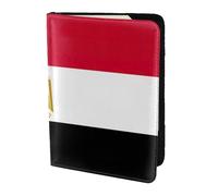 Leather Passport Holder Cover Case Egyptian flag Print Eco-Friendly Genuine Leather Travel Essentials