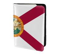 Leather Passport Holder Cover Case Florida State Flag Print Eco-Friendly Genuine Leather Travel Essentials
