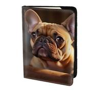 Leather Passport Holder Cover Case French Bulldog Print Eco-Friendly Genuine Leather Travel Essentials
