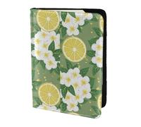 Leather Passport Holder Cover Case Fresh Lemon Print Eco-Friendly Genuine Leather Travel Essentials