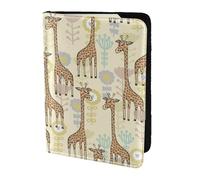 Leather Passport Holder Cover Case Hand Drawn Giraffes Print Eco-Friendly Genuine Leather Travel Essentials
