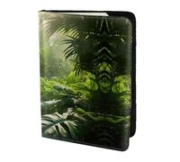 Leather Passport Holder Cover Case Jungle Plant Print Eco-Friendly Genuine Leather Travel Essentials