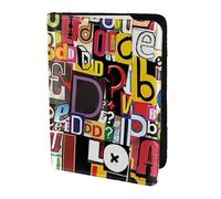 Leather Passport Holder Cover Case Letter and number Print Eco-Friendly Genuine Leather Travel Essentials