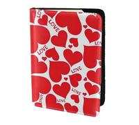 Leather Passport Holder Cover Case Love Heart Print Eco-Friendly Genuine Leather Travel Essentials