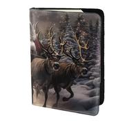 Leather Passport Holder Cover Case Merry Christmas Print Eco-Friendly Genuine Leather Travel Essentials