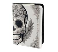 Leather Passport Holder Cover Case Mexican Skull Print Eco-Friendly Genuine Leather Travel Essentials