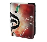 Leather Passport Holder Cover Case Music Notes Print Eco-Friendly Genuine Leather Travel Essentials
