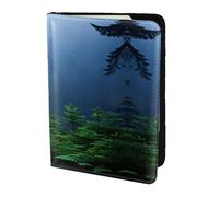 Leather Passport Holder Cover Case Nature Cedar Print Eco-Friendly Genuine Leather Travel Essentials