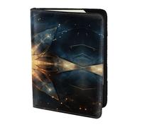 Leather Passport Holder Cover Case Planet Pattern Print Eco-Friendly Genuine Leather Travel Essentials