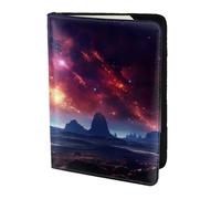 Leather Passport Holder Cover Case Planets Stars and Milky Way Galaxy Print Eco-Friendly Genuine Leather Travel Essentials