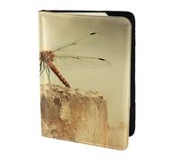 Leather Passport Holder Cover Case Retro Dragonfly French Tower Print Eco-Friendly Genuine Leather Travel Essentials