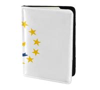 Leather Passport Holder Cover Case Rhode Island State Flag Print Eco-Friendly Genuine Leather Travel Essentials
