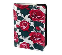 Leather Passport Holder Cover Case Rose Flower Floral Picture Print Eco-Friendly Genuine Leather Travel Essentials