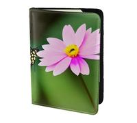 Leather Passport Holder Cover Case Spring Floral Butterfly Print Eco-Friendly Genuine Leather Travel Essentials