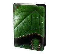 Leather Passport Holder Cover Case Strawberry leaf pattern Print Eco-Friendly Genuine Leather Travel Essentials